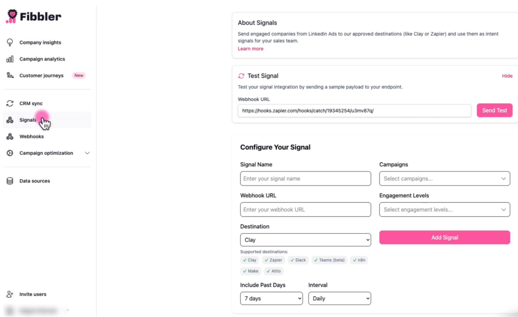 Creating a Signal in Fibbler for Clay integration