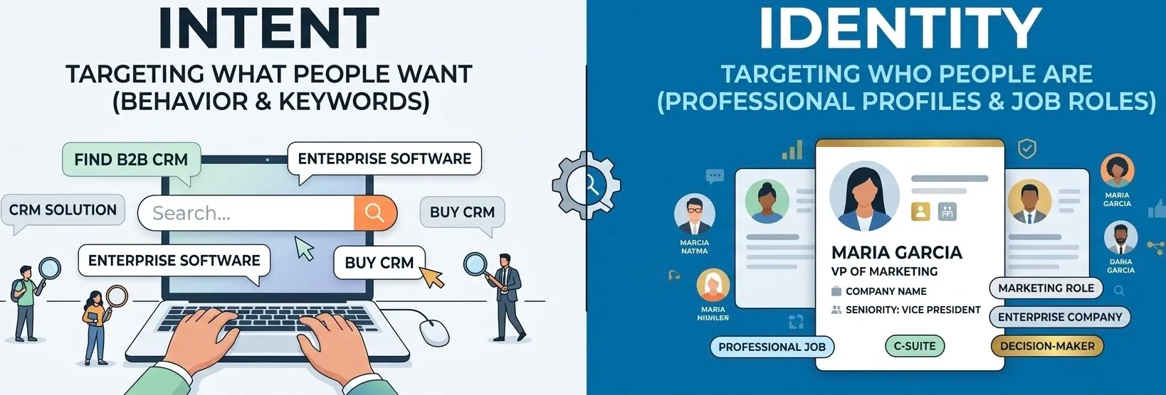 Intent-based keyword targeting vs professional identity targeting