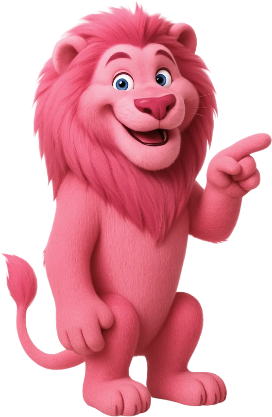 The Fibbler lion pointing at the LinkedIn Marketing Partner badge